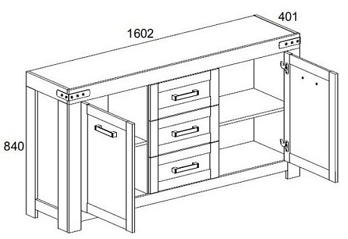Тумба Anrex Mortiz 2D3S (дуб вотан)