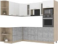 Готовая кухня Интерлиния Мила 1.68x2.4 левая без столешницы (белый платинум/бетон)