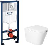 Унитаз подвесной Saniteco KW-9005W + GROHE Rapid SL 38721001