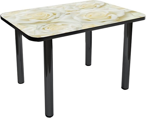 Кухонный стол Solt №164 110x70 (кромка черная/ноги черные)