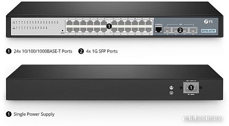 Управляемый коммутатор уровня 2+ FS S3700-24T4F
