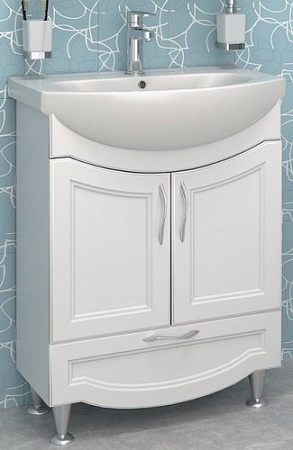 Runo Тумба с умывальником Runo Неаполь 65 + Элеганс 65 (напольная, белый)