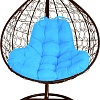 Подвесное кресло M-Group XL 11120203 (коричневый ротанг/голубая подушка)