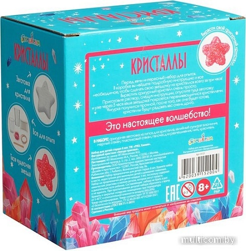 Набор для опытов Bumbaram Кристаллы. Чудесная звезда красная A121