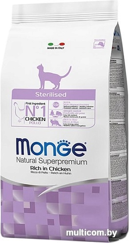 Корм для кошек Monge Sterilised Rich in Chicken 10 кг
