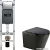 Унитаз подвесной WeltWasser Amberg 350 ST + Salzbach 043 MT-BL + Amberg RD-MT CR (черный матовый)