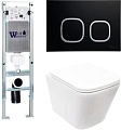 Унитаз WeltWasser Gelbach 004 GL-WT + Amberg 350 ST + Amberg RD-BL (белый глянец/черный матовый)
