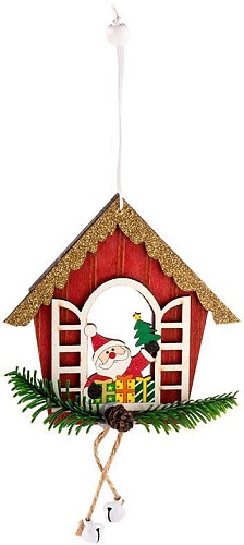 Елочная игрушка Волшебная страна Санта в окне SYMZPA-4423152