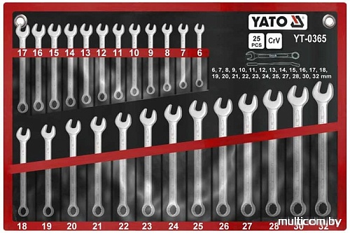 Набор ключей Yato YT-0365 25 предметов