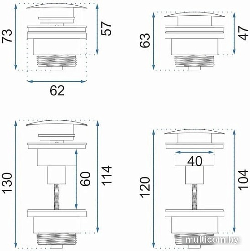 Донный клапан Rea Klik-Klak REA-A2360 (золотой)