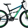 Велосипед Forward Raptor 24 2.0 disc 2021 (черный/голубой)