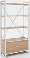 Стеллаж Hype Mebel Стандарт Люкс 50x200 (белый/дуб галифакс натуральный)