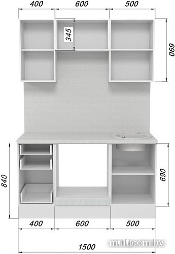 Шкаф напольный Горизонт Европа 50 (золотой крафт)