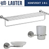 Набор аксессуаров для ванной Lauter 21TS20115 + 21TS20113 + 21TS2011 (Chrome, 3 предмета)