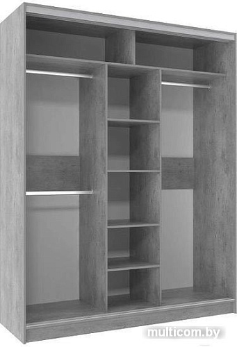 Шкаф-купе Глазов Домашний 1800 ЛДСП с зеркалом (atelier светлый)