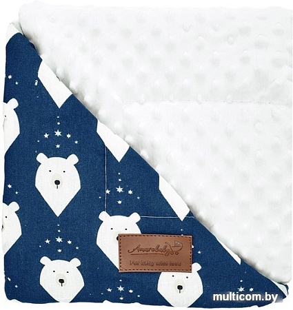 Плед Amarobaby Растем вместе. Белые медведи 85x95 (синий)