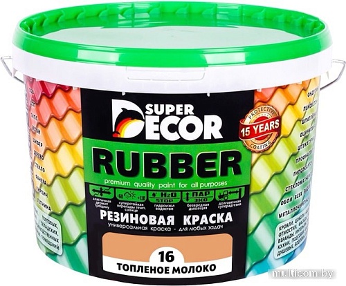 Краска Super Decor Rubber 3 кг (№16 топленое молоко)