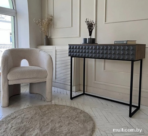 Консольный стол Shtabe Simple 7011 эко (графит/дуб веллингтон/черный)