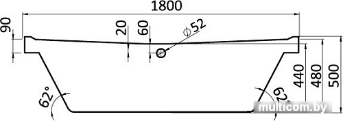Ванна Santek Корсика 180x80 (1WH111981)