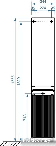Belux Шкаф-пенал Базель П 35 (180, светлый миндаль матовый)