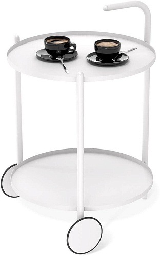 Журнальный столик Sheffilton SHT-CT60 (белый муар/белый)