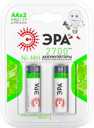 Аккумуляторы ЭРА AA 2700 mAh 2 шт. HR6-2BL