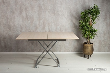 Журнальный столик Levmar Accord D68/S59 (дуб шамони светлый/хром)