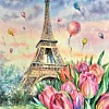Картина по номерам Рыжий кот Парижские тюльпаны Х-3964