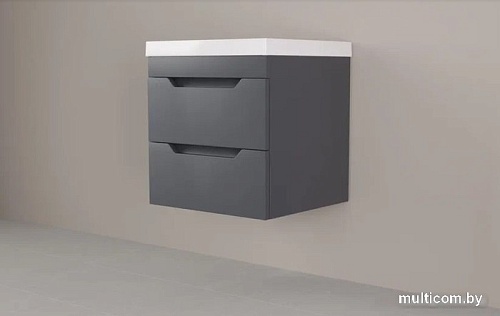 Style Line Тумба под умывальник Остин 70 2 ящика (подвесная, графит)