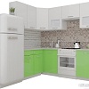 Угловая кухня ВерсоМебель ЭкоЛайт-5 1.4x2.2 левая (белый/яблоко)