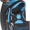 Поводок-рулетка Flexi New Comfort M Tape 5 м (голубой/черный)