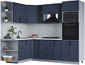 Готовая кухня Интерлиния Тренд 1.68x2.4 ВТ левая (индиго/индиго/опал светлый)