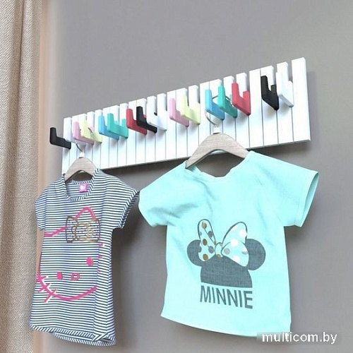 Вешалка для одежды Qwerty Вена 72014 (белый/крючки разноцветные)