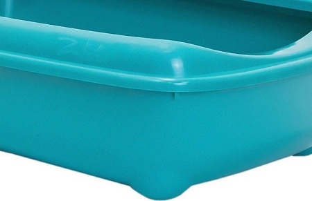 Туалет-лоток Zoom Четвертый с рамкой глубокий 2904бирюз (бирюзовый)