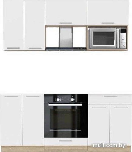 Готовая кухня Интерлиния Мила 1.8 ВТ без столешницы (белый платинум/белый платинум)