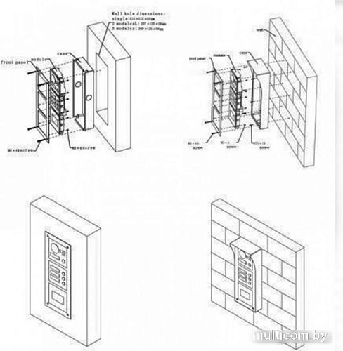Аксессуар Dahua DHI-VTOF003 металлическая рамка для 3-х модулей