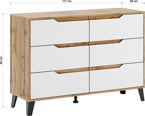 Комод ЭлиГард Eyva 6S (дуб вотан/белый)