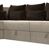 Угловой диван Лига диванов Майами Long 92 левый (микровельвет бежевый/подушки коричневые)