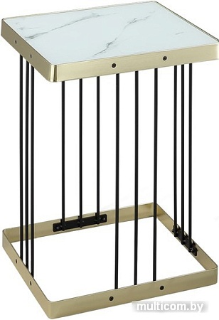 Журнальный столик Sheffilton SHT-CT16 191693 (светлый мрамор/латунь/черный)