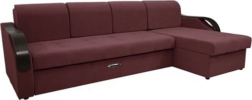 Сириус Лидер-6 с оттоманкой ППУ 300x165 (Eva 15 велюр темно-бордовый)