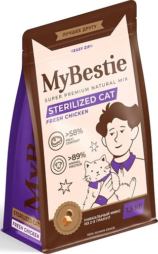 Сухой корм для кошек MyBestie Sterilized (1.5 кг)