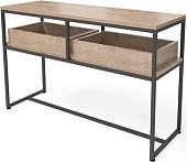 Консольный стол Millwood Пекин 2 180x40 (дуб табачный craft/черный)
