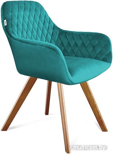 Стул с подлокотниками Sheffilton SHT-ST38/S39 (альпийский бирюзовый/светлый орех)