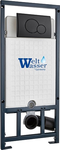 Унитаз подвесной Saniteco KW-9004W в комплекте с инсталляцией + Marberg 507 RD MT-BL + Marberg 507