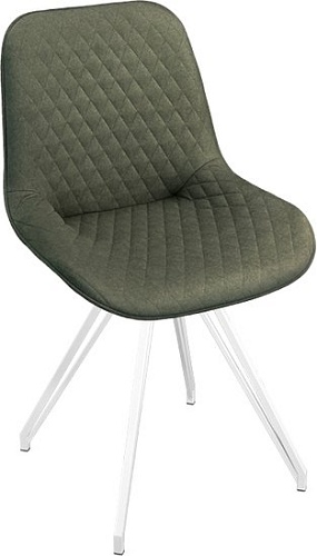 Стул Трия Оливер К4 (белый матовый/микровелюр Jercy Deep Green)