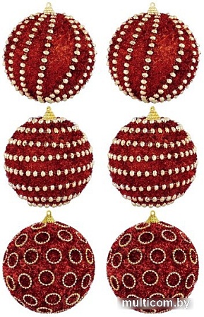 Елочная игрушка Elan Gallery Золотой узор на красном 970061