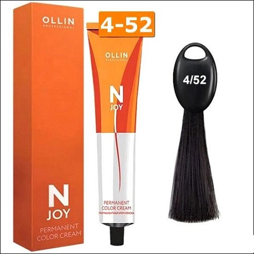 Крем-краска Ollin Professional N-Joy Color Cream 4/52 шатен махагоново–фиолетовый 100 мл