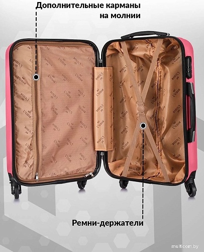 Чемодан-спиннер L'Case New-Delhi BCP-1205 (L, розовый)