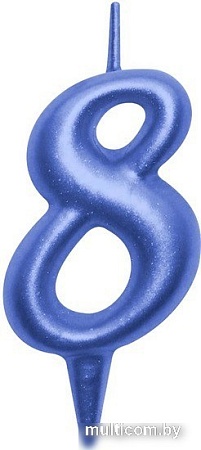 Свеча для торта Мультидом Овал Цифра 8 МС5-48 (синий)
