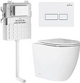 Унитаз приставной Roxen Antares в комплекте с инсталляцией Attach 5 в 1 967013 (кнопка: белый глянцевый)